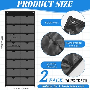 Customized Pocket Chart Cross-border Hot Seller 16-<b>Grid</b> Multi-Purpose <b>Wall</b>-mounted Office Teaching Literacy Cards Storage - Product Image 2