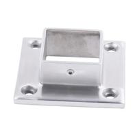 Plaque de base carrée en acier inoxydable poli satiné pour charge lourde, avec bride pour tube carré, pour montage de balustre d'escalier, quincaillerie