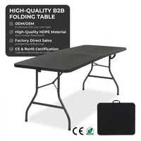 Table pliante en plastique d'extérieur, directement de l'usine, pour jardin et cour, facile à transporter