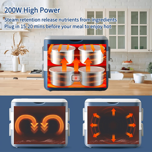 2.4L Electric Stainless Steel Lunch Box 350W Portable Quick Heating Food Heater Wholesale Cooking Warmth Quick Heating - Product Image 4