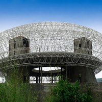 Structure en acier sur mesure pour toit de stade, treillis spatial, grande portée, sans colonnes, pour bâtiment de tribune avec auvent