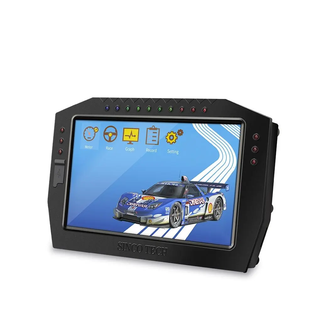 ''12v 7 Universal Digital LCD Touch Screen Traço Corrida Instrumento Cluster ODO Velocímetro Tacômetro Medidor Multifunction