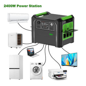 แบตเตอรี่สำรองพลังงานฉุกเฉินโซลาร์เซลล์ Lifepo4 110v 220v 2400w เครื่องกำเนิดไฟฟ้าพกพา สถานีจ่ายไฟสำรอง - Product Image 2