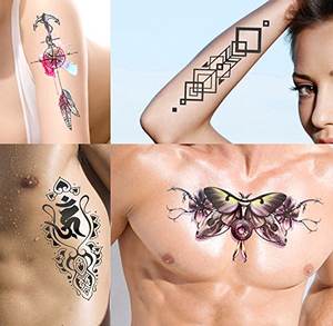 สติกเกอร์รอย<span class=keywords><strong>สัก</strong></span>ชั่วคราวศิลปะร่างกายสีสันสดใส<span class=keywords><strong>รูป</strong></span>กุหลาบแดงต้นไม้เข็มทิศดอกไม้ครึ่งแขน - Product Image 4