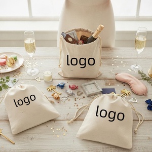 Bolsa Ecológica de Lona con Cordón y Logotipo, Bolsas de Muselina Reutilizables con Cordones para Regalos y Almacenamiento, Bolsas de Algodón 100% Natural - Product Image 4