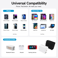 Cargador Rápido GaN de 35W con PD 3.0 de Doble Puerto (USB-A + USB-C), Material Ignífugo Ecológico para PC, Enchufe Estadounidense