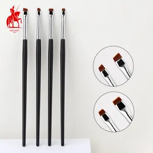 Hot Sale Synthetic Hair Vegan Angled Flat Top Thin Fine Top Eyeliner Eyebrow Eye Makeup Brush Set