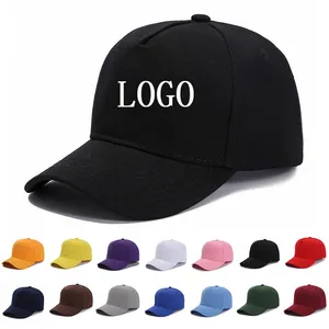 Wholesale 15 Colors Acrylic 5 Panel Curved Brim 3D Embroidery Print Baseball Caps Custom Logo