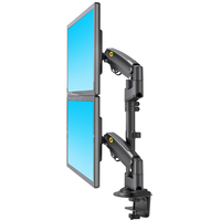 Support de moniteur double et support de moniteur d'ordinateur de bureau avec bras articulé - Support d'écran entièrement réglable