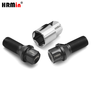 Boulons de roue automobile en titane Gr.5 Ti-6Al-4V à cône de 60 degrés M14x1.5x28mm avec boulons <span class=keywords><strong>antivol</strong></span> et clé en titane - Product Image 1
