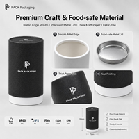Tube en papier à triple étanchéité avec bouchon intérieur en métal, résistant à l'humidité, OEM |   FSC BRC FDA |   Boîte à thé et épices MOQ500