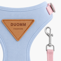 Ensemble Harnais et Laisse pour Chien à Contraste de Couleurs, Harnais pour Animaux de Compagnie Doux et Réglable pour Chiens de Petite et Moyenne Taille, Chiots