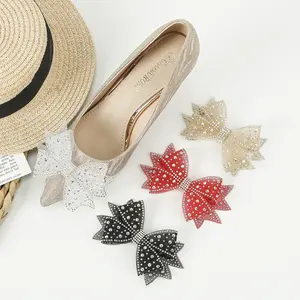 Moda arco zapato flor <span class=keywords><strong>zapatos</strong></span> encabezado sandalias clínica diamante arco <span class=keywords><strong>zapatos</strong></span> decoración encanto apliques - Product Image 3