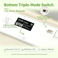 Zornher ZH00 Green Grape RGB Backlit Keyboard Mekanik Nirkabel Tri-mode Hot-swap Ukuran Penuh dengan Switch Gateron untuk PC