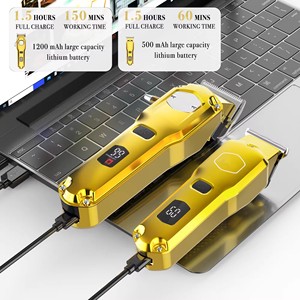 Coupe-cheveux professionnel Mans ensemble de tondeuses à cheveux en métal tondeuse à cheveux électrique sans fil pour barbier écran LCD coiffure - Product Image 3