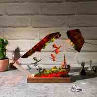 Lampe de nuit en résine Dragon Volant – Lampes artistiques Dragon Feu et Glace – Cadeau raffiné pour la maison – Modèle Chine LY163