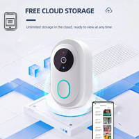 Sonnette de porte intelligente sans fil résistante aux intempéries pour usage domestique - Vidéophone avec application Tuya HD 480P, alimentation USB et vision nocturne infrarouge