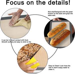 Tapis de cuisson en silicone résistant à la chaleur, sans BPA, réutilisable, plaque de cuisson pour four, tapis de cuisson antiadhésifs - Product Image 3