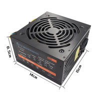 Unité d'alimentation PC PSU 500W Gaming 120mm RGB Fan 220V ATX Alimentation pour ordinateur de bureau pour BTC
