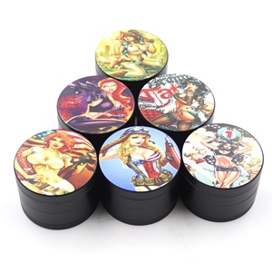 Di alta qualità 4 pezzi 50 millimetri 2 pollici Americano bella ragazza in lega di zinco di spezie tabacco herb sigaretta grinder accessori per il fumo - Product Image 2