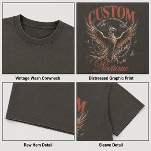 ผู้ผลิตเสื้อยืด ผู้จัดจำหน่ายเสื้อยืดคอตตอนหนา 300GSM ซักแบบ Dirty Wash ทรงโอเวอร์ไซส์ ครอป ทรงบ็อกซี่ ประดับเพชร เสื้อยืดผู้ชาย - Product Image 3