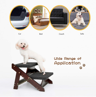 Rampe d'escalade pour chien en bois, vente chaude, marches pour animaux de compagnie, échelle 2 en 1, pliable, marches et rampe pour chien