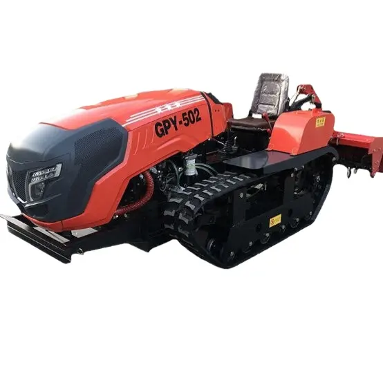 Agricultural Machinery Triangle Crawler-type 50hp Farm Tractor With Rotary Tiller For Sale