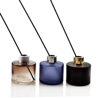 100ml 200ml vide noir mat personnalisé dégradé couleur cylindre rond verre roseau diffuseur de parfum bouteille