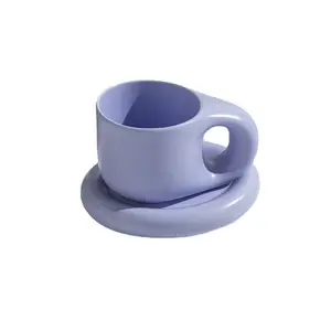 Mug teh keramik porselen harga grosir, Set cangkir teh dan piring keramik, Set cangkir kopi dan piring
