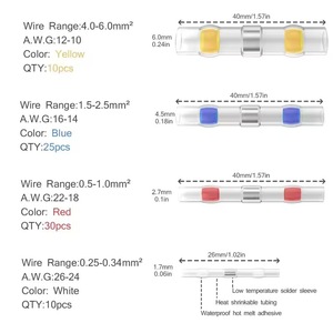 Kit de Conectores Termocontraíbles de Grado Profesional, 210 Piezas, Terminales de Sellado por Soldadura, Juego de Reparación de Cableado Automotriz y Marino, Codificados por Colores - Product Image 4
