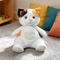 Série de jouets en peluche super doux pour bébés, animaux brodés (mouton, chat, faon, girafe), rembourrés en coton PP, pour anniversaire et anti-stress