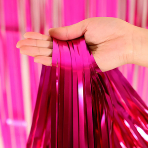 Rideau de fond en aluminium de 1x2m <span class=keywords><strong>avec</strong></span> pompons pour le Nouvel An chinois, les remises de diplômes, les fêtes de Pâques ; Décoration murale pour photomaton - Product Image 1