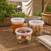 Gobelets empilables en PP dépoli avec couvercles pour cuisines de restaurants, comptoirs alimentaires, entrepôts frigorifiques et services de repas