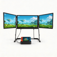 Moniteur triple secondaire pour ordinateur portable, 3 écrans de 16 pouces, 2,5K IPS, cadre en aluminium, faible latence de 5 ms, pour configuration multi-écrans sur PC de bureau