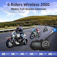 Casque Intercom Moto pour 6 Motocyclistes, Écouteurs Étanche pour Casque, Affichage LED de la Batterie, Communication pour la Conduite