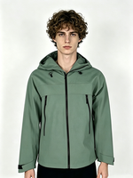 Nouvelle arrivée, veste d'extérieur coupe-vent pour homme, verte, décontractée, streetwear, coupe-vent, taille personnalisée disponible, à capuche
