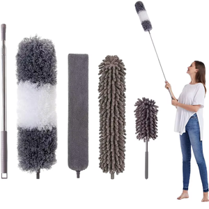 Cổ điển nhà thép không gỉ xử lý kính thiên văn sợi nhỏ lông Khăn lau bụi mở rộng cho xe nhà làm sạch <span class=keywords><strong>PP</strong></span> Khăn lau bụi Bộ sưu tập - Product Image 2