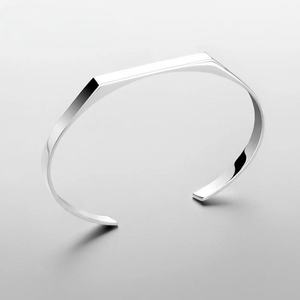 High-End Geometric Minimalist <b>Stainless</b> <b>Steel</b> <b>Bracelet</b> Custom Engraving Non-Tarnish Fashionable for Women/<b>Man</b> - Product Image 1