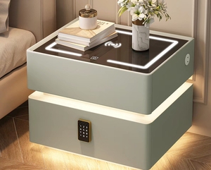 <b>Smart</b> Nightstand Modern <b>Bedside</b> <b>Table</b> Wireless Charging LED Light Digital Keypad Storage Cabinet Bedroom Furniture - Product Image 2