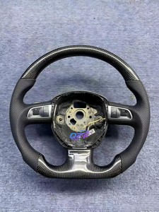 Volant en cuir compatible avec les Audi A3 A4 B9 A5 RS3 RS5 <span class=keywords><strong>S3</strong></span> S4 S5 S6 S7 RS6 RS7 B8.5 B8 8V Rs4 A6 A7 C7 Q3 Q5 S8 R8 - Product Image 3