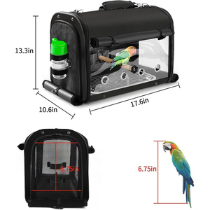 Bird Parrot Outdoor Pet <b>Backpack</b> Transparent Polyester & Plastic Zipper Closure Eco-Friendly Durable Portable Package - Product Image 4