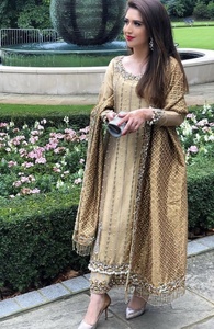 New Trendy Stylish Elegant Heavy Kurta with Pant Set Beautiful Applique Work Party Wedding Outfit - Product Image 2