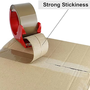 Tùy chỉnh Nâu <span class=keywords><strong>Bopp</strong></span> in carton niêm phong đóng gói Băng duy nhất hai mặt dễ vỡ acrylic dính siêu rõ ràng OPP hộp túi niêm phong Logo - Product Image 3