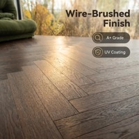 Parquet en chêne contrecollé de qualité ENF, 14 mm, avec âme multicouche en bouleau russe, grade sélectionné, motif chevrons, pour salon et parc