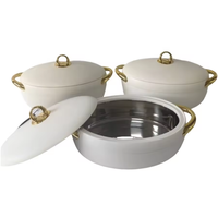 Ensemble de 3 récipients isothermes pour aliments chauds, 2L+2.5L+3L, avec cuve intérieure en acier inoxydable