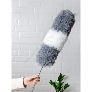 Outil de nettoyage domestique E016 en gros : Plumeau anti-statique lavable avec manche télescopique et tête flexible extensible - Product Image 1