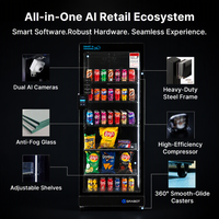 Distributeur automatique intelligent Grabot AI, ventes automatisées 24h/24 et 7j/7, gestion cloud, paiement sans contact, distributeur automatique intelligent combiné AI