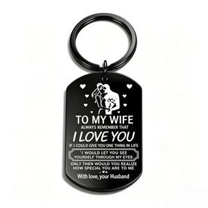 Llavero de Acero Inoxidable de Lujo con Placa de Identificación para Perro, Grabado con Mensaje de Amor en Español e Inglés, Llavero para Parejas, Regalo de Aniversario de Boda para <span class=keywords><strong>Mi</strong></span> <span class=keywords><strong>Esposa</strong></span> - Product Image 6