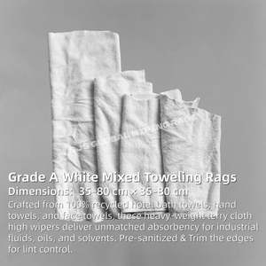 Potentes Paños de Limpieza Industriales de Algodón 100% con Alta Absorción de Agua y Aceite, Paños Blancos para Limpieza - Product Image 2