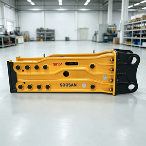 SOOSAN SB151 หัวเจาะไฮดรอลิกแบบเปิดด้านบน ขนาดดอกสกัด 165 มม. สำหรับรถขุดขนาด 40-55 ตัน ใช้สำหรับทำลายหิน รับประกัน 1 ปี - Product Image 1